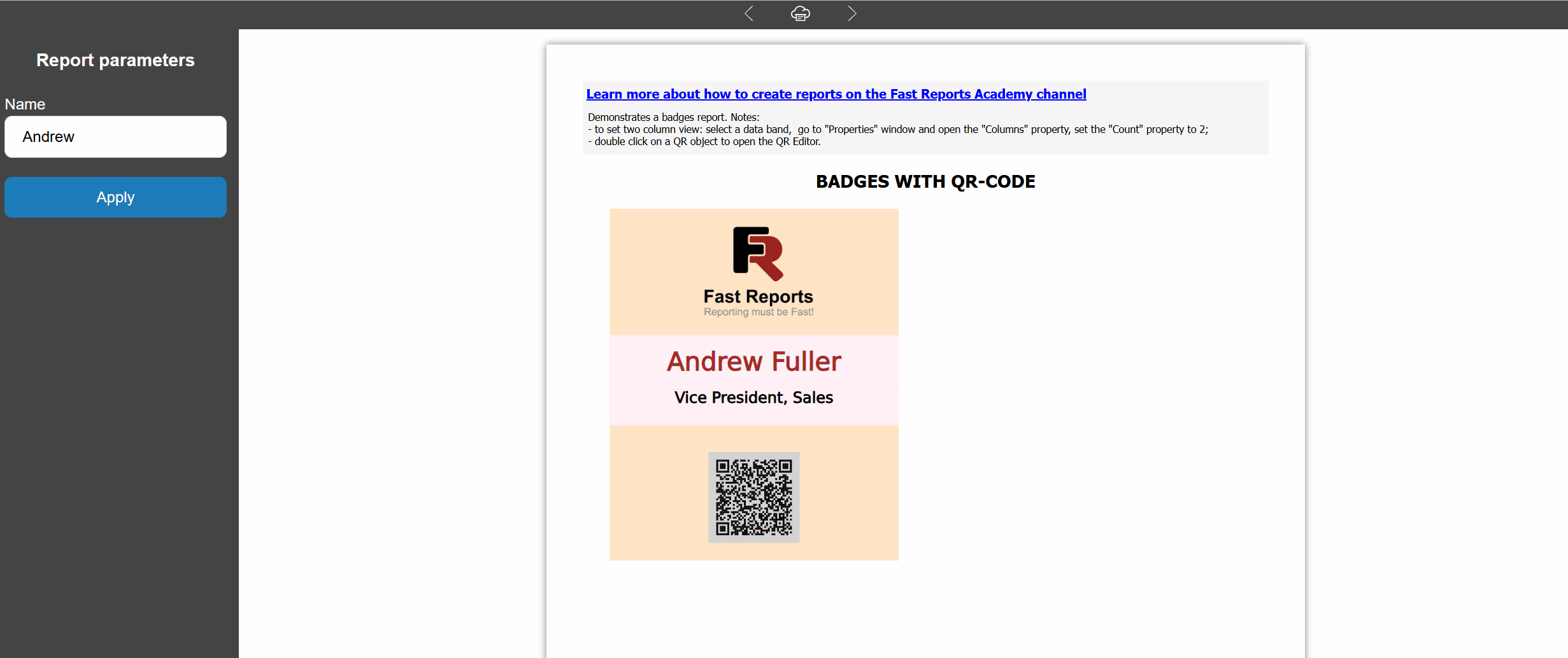 preview parameters