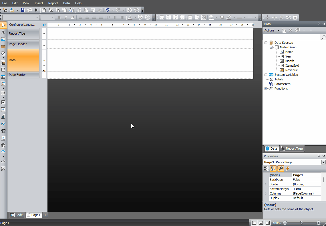 Example 4. Interactive Sorting | FastReport Desktop