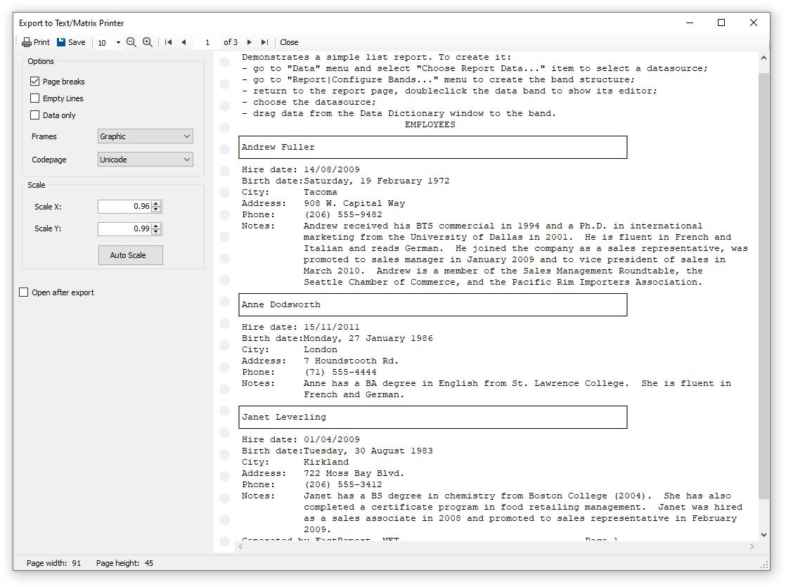Export to TXT | FastReport Desktop