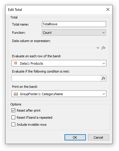 Printing total values | FastReport Desktop