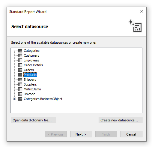 Example 2. Creating a report with the wizard | FastReport Desktop