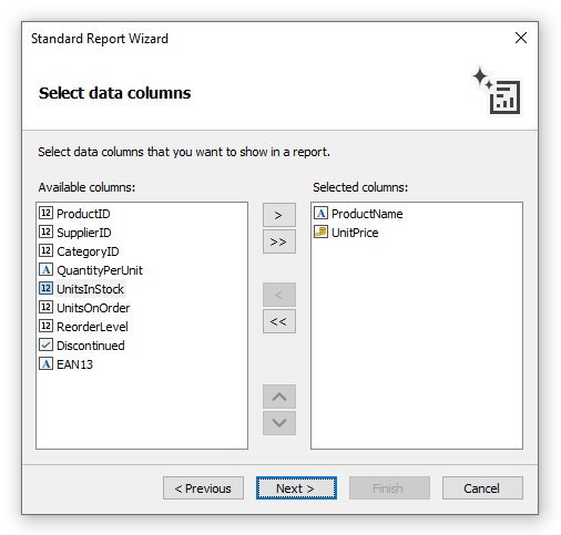 Example 2. Creating a report with the wizard | FastReport Desktop