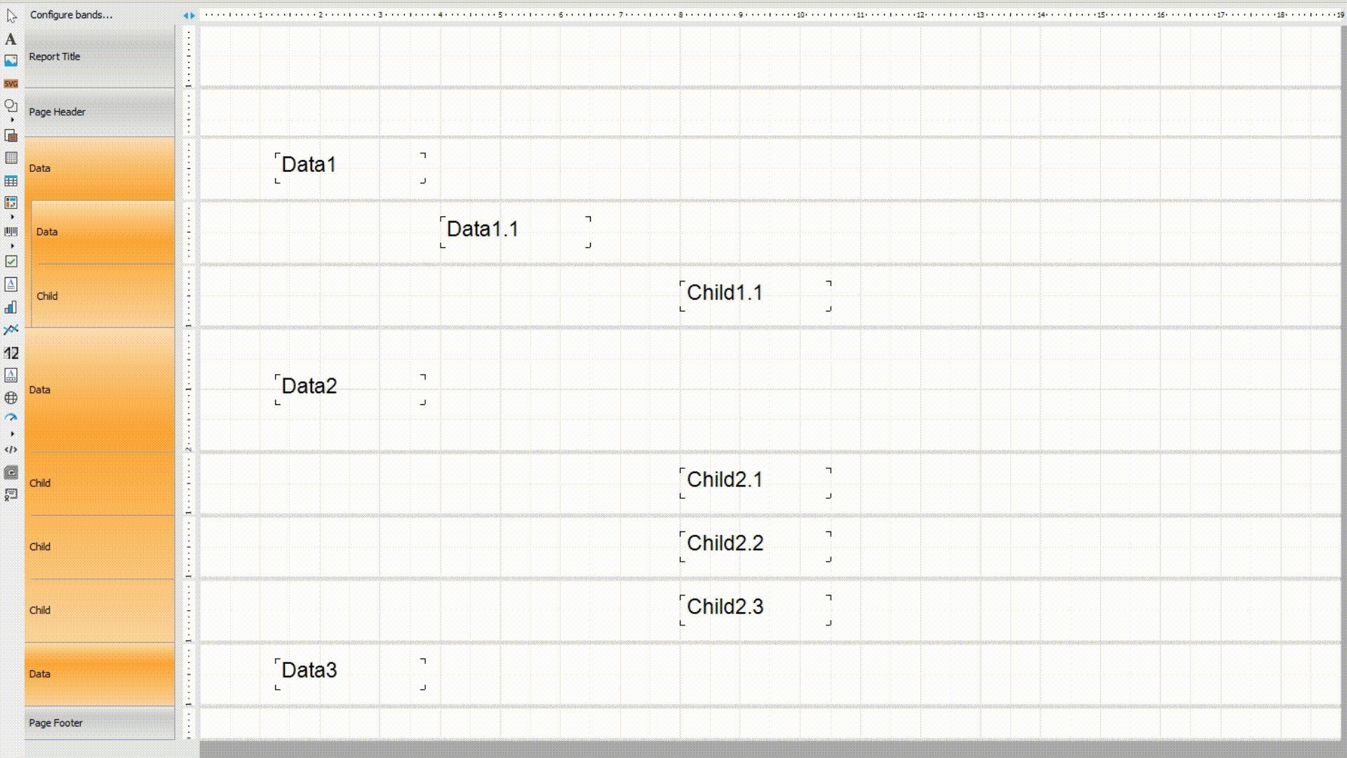 Bands in designer | FastReport Desktop