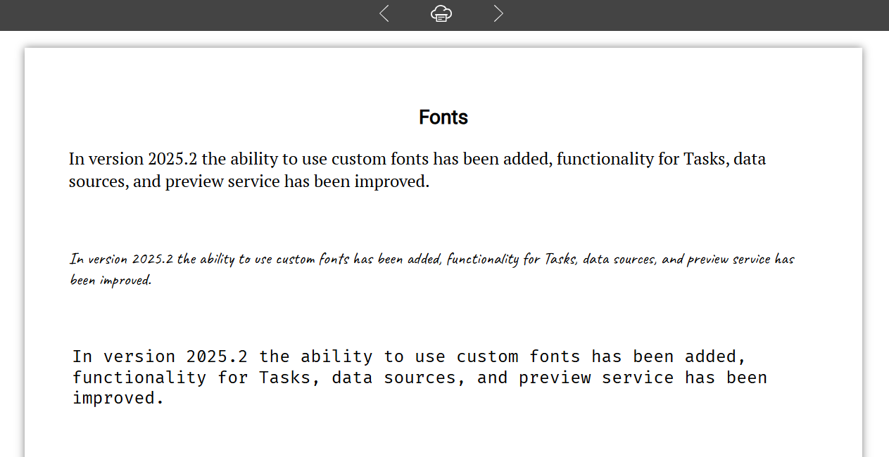 fonts in Preview