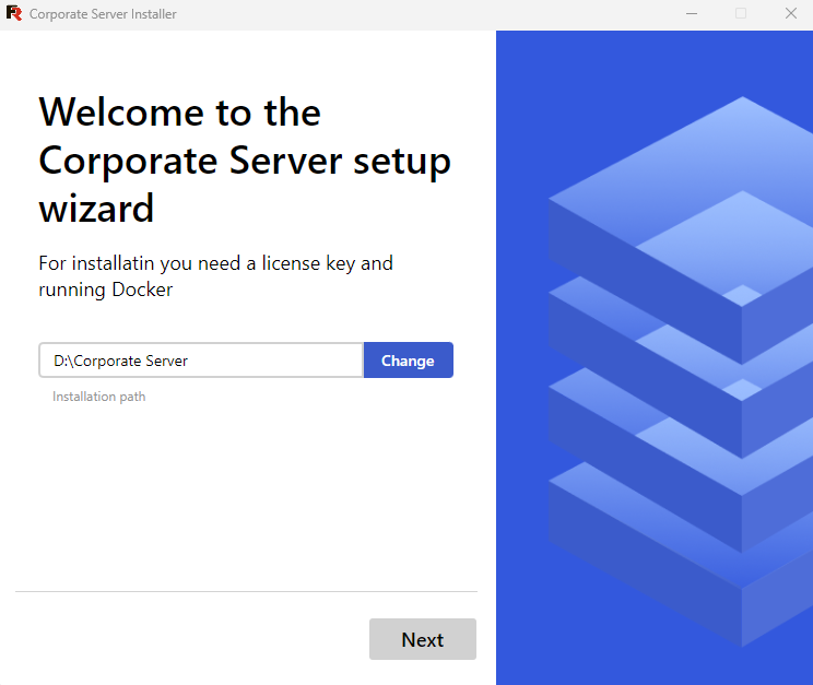 Corporate Server Installation Wizard