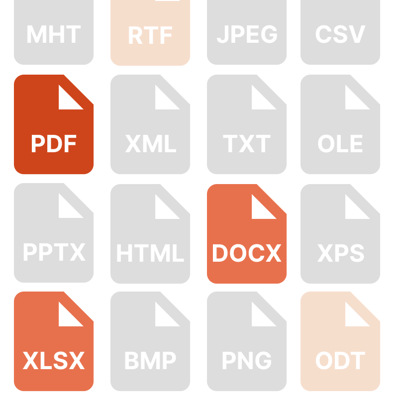 Exports to convenient formats