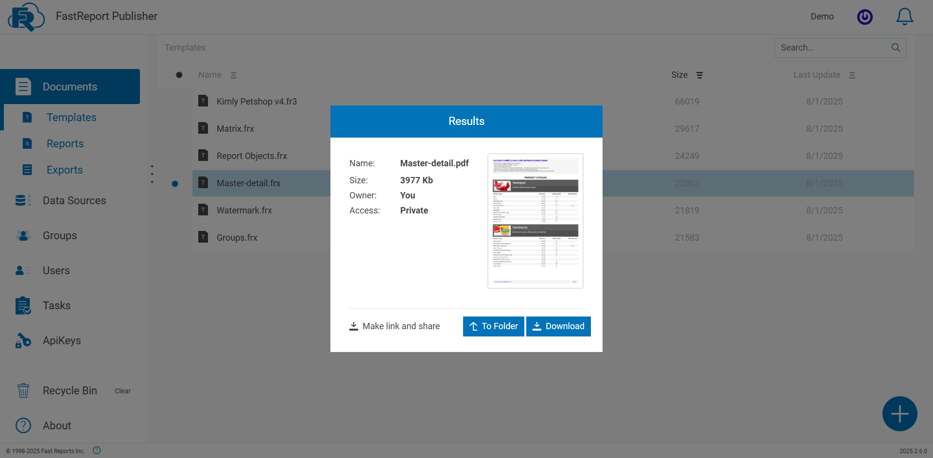 FastReport Publisher