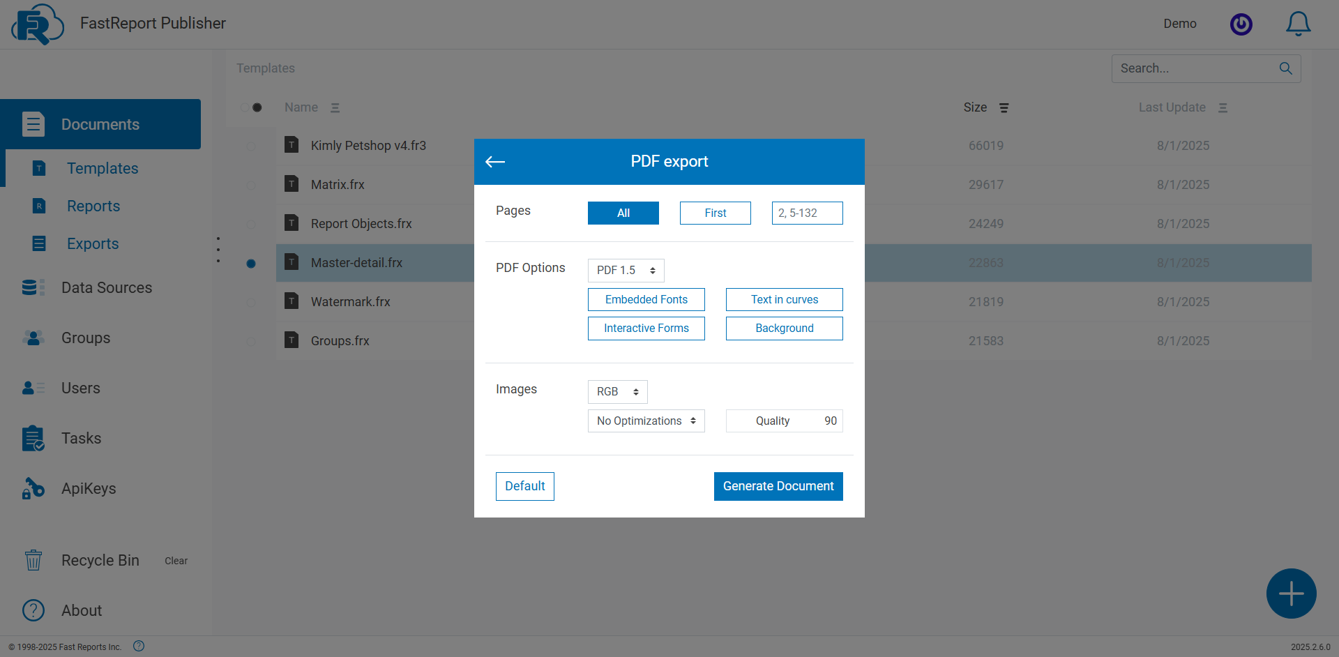 FastReport Publisher