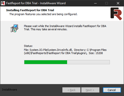 FastReport for DBA installation. Seventh step.