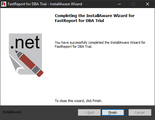FastReport for DBA installation. Eighth step.