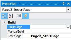 Create event StartPage for the Report page