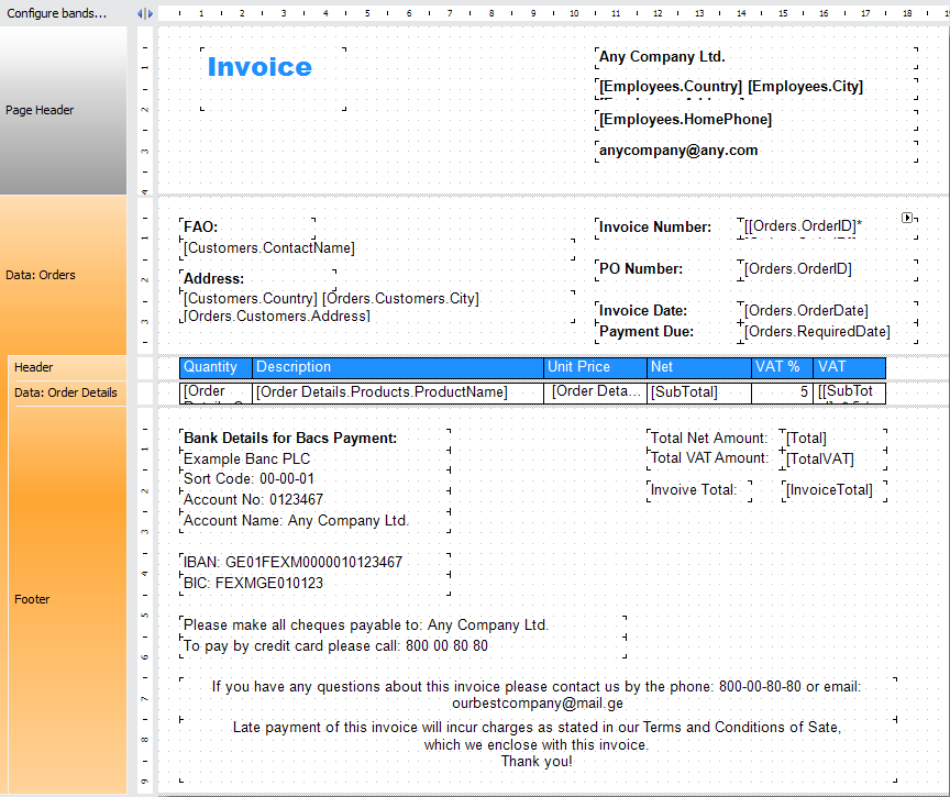 Invoice report template