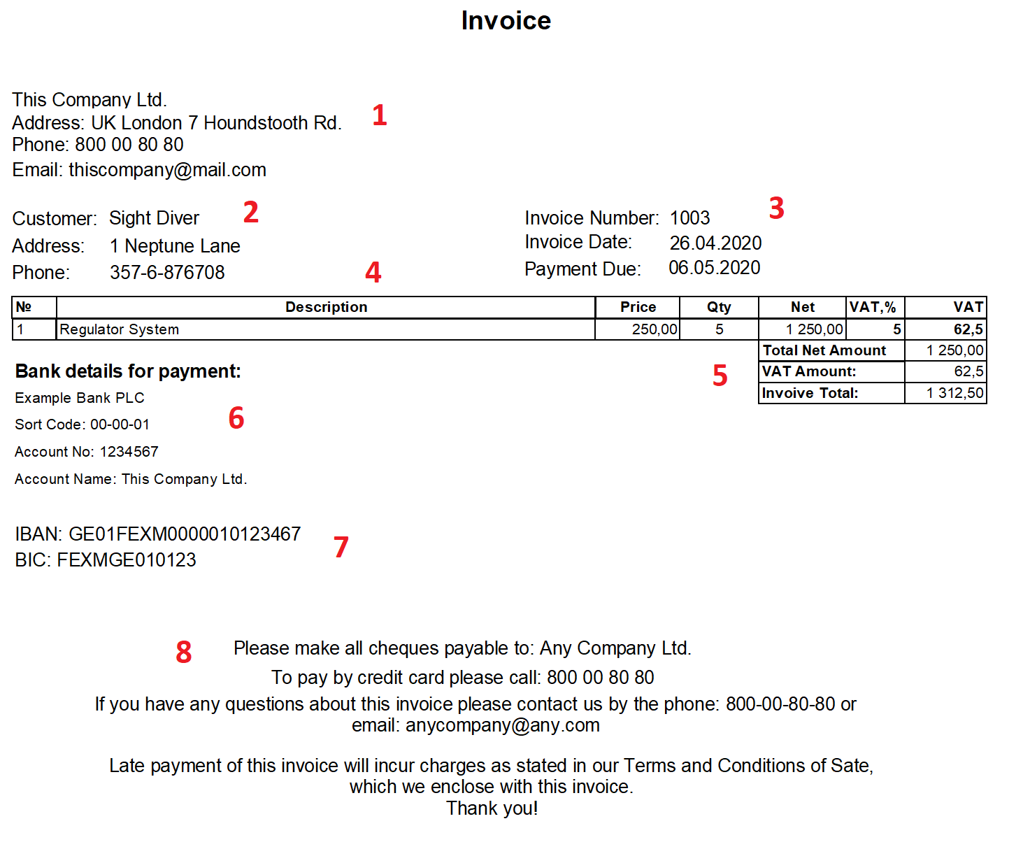 Invoice template