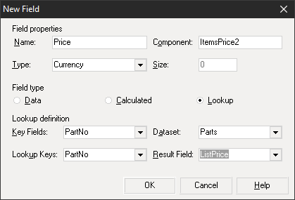 Settings to add Price field