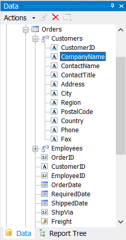 Data sources for sales receipt