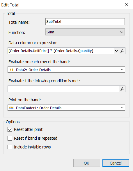 Adjust total