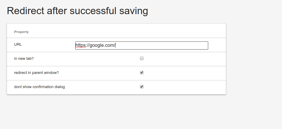 save success redirect