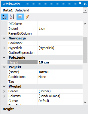 DataBand height