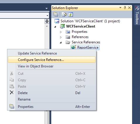 Configure Service Reference