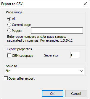 CSV setting