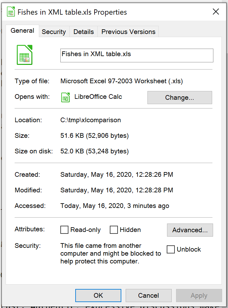 Size comparison XLS XLSX XML Excel 2007