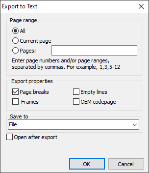 TXT setting