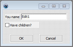 The first dialog form