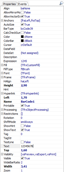 可视化报告生成器FastReport VCL功能指南：如何使用Delphi / Lazarus创建CODE 39和CODE 39扩展条形码