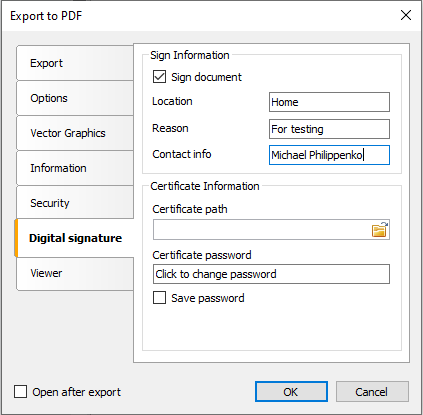 Exportar para PDF