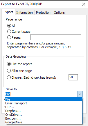 Saving of XLS to Cloud