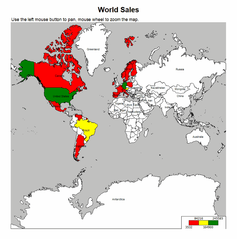 Example of a map in the report