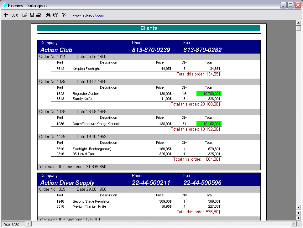 freereport vcl free report generator fast reports inc